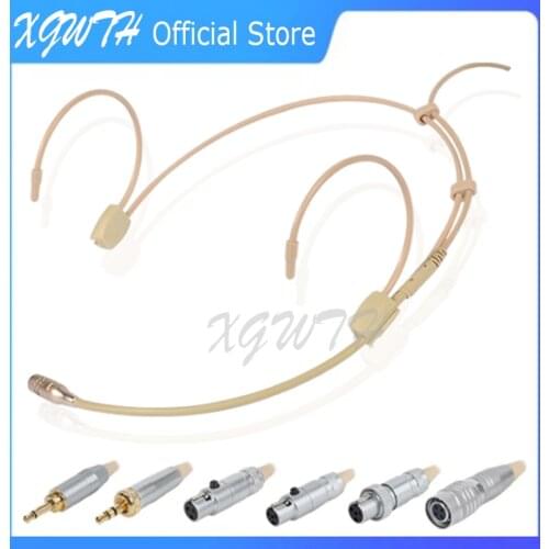 Double Ear Hanging Headset Microphone Condenser Hypercardioid Headworn Mic for Sennheiser Shure Audio Technica Wireless System