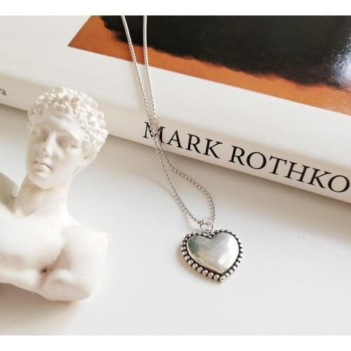 L&P Genuine 925 Sterling Silver Heart Necklace Elegant Anniversary Party Jewelry For Women Gifts Lenght 45cm