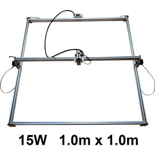 DIY 15W Big Power Laser Metal Engraver, CNC Metal Cutter Machine,1*1m, Big Work Size Laser Printer Engrave Machine Metal Marking