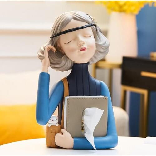 Multifunctional tissue box miniature figurines home decoration accessories modern decoration objects Store ornaments originality
