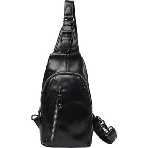 Fashion Waterproof Leather Mens Shoulder Messenger Bag Male Chest Bag Crossbody Bag For Man Chest Pack Unisex Casual Sling Bags