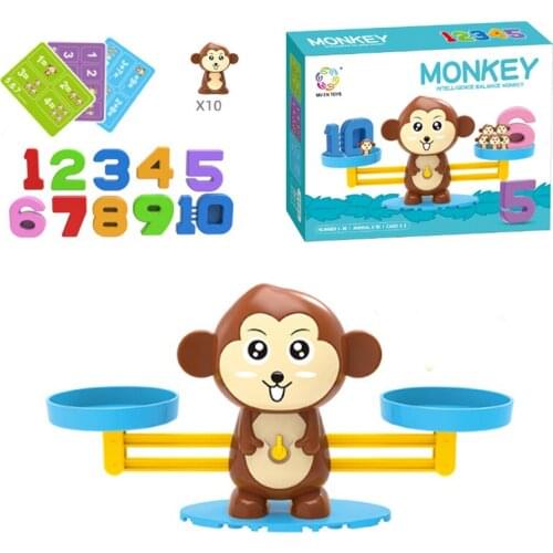 Montessori Math Toy Digital Monkey Balance Scale Educational Math Penguin Balancing Number Board Game Kids Learning Toys Gift