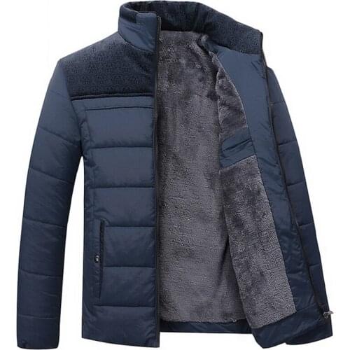 Winter Parka Men Casual Cashmere Blouson Homme Stand Collar Jacket Mens Keep Warm Thick Splice Coats Plus Size 4XL Man Overcoat
