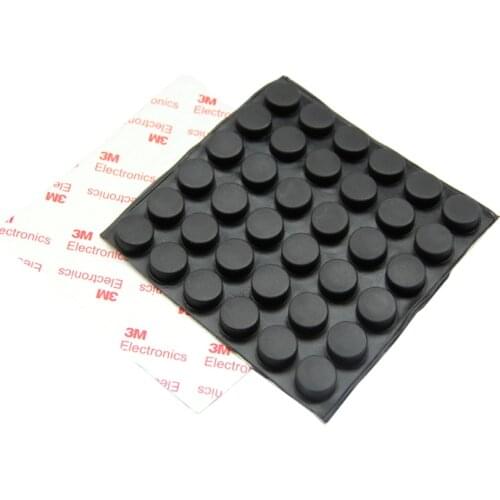 36PCS 16mm x 5mm Black White anti slip silicone rubber plastic bumper damper shock absorber 3M self-adhesive silicone feet pads