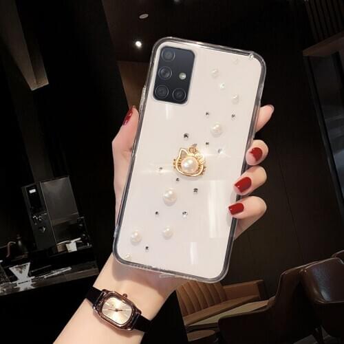 Luxury Clear Rhinestone Cases For Samsung Galaxy A51 A71 5G A72 A52 A32 A50 A21s S8 S9 S10 S20 FE S21 Phone case Silicone Cover