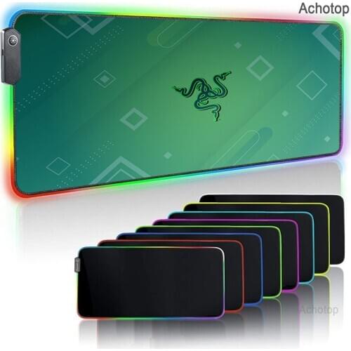 Razer Logo RGB Mouse Pad Gaming Computer Mousepad LED Large Mouse Carpet Gamer Mousepad Carpet Big XXL Mouse Mat Play Desk Mat