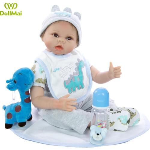 Lifelike boneca reborn baby boy doll soft real touch vinyl silicone toys birthday gift brinquedo bebe meninoreborn