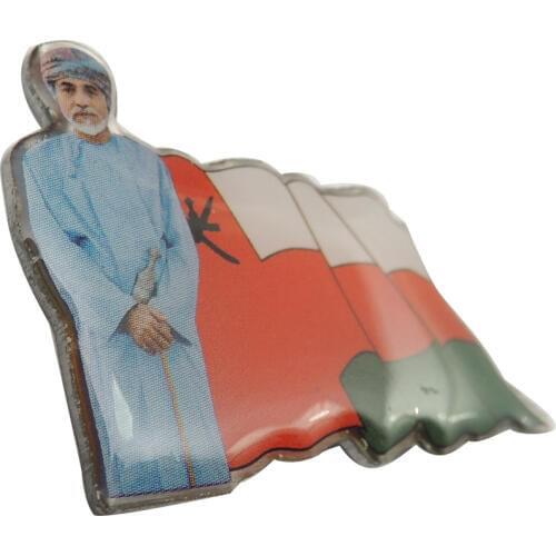 Promotional metal printing arabic country badge with epoxy paint