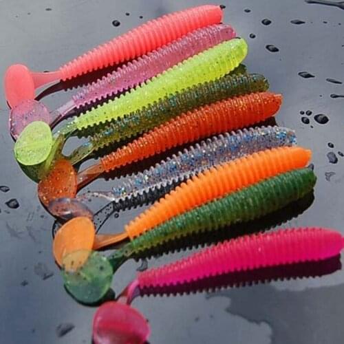 10pcs/lot Fishing Lure 70mm/2g Fishing Soft Bait Worm isca Artificial Carp Fishing Tackle Free shipping