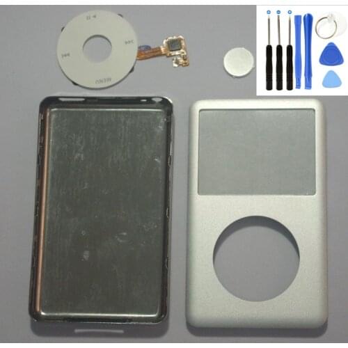 Silver Front Cover Silver Back Housing White Clickwheel Silver Button For iPod Classic 6th 7th gen 80gb 120gb 160gb