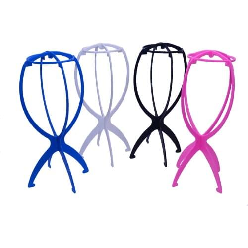 JGMI Plastic Portable Foldable Support Wig Display Stand Holder White Black Pink Blue 36*18cm