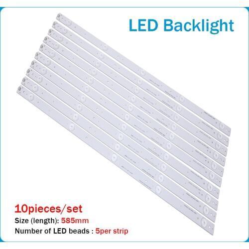 LED Backlight strip 5 Lamp For Hisense 55" TV LED55EC290N SVH550AC3 55K220PWG LED55K1800 55H6B 55H5C LC-55LB481U NS-55D510NA17