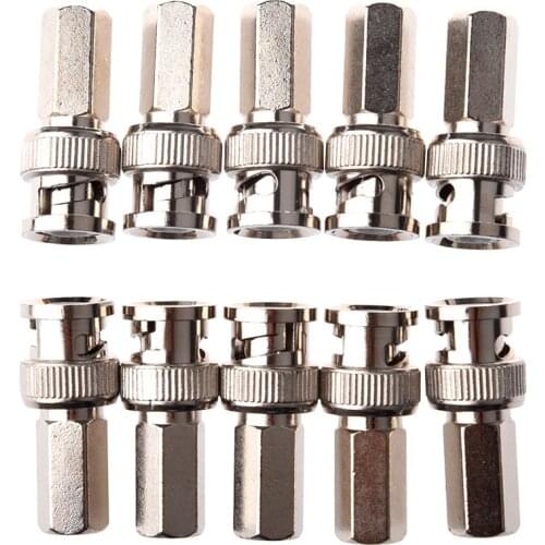 Twist-On BNC Male Coax Connectors CCTV RG59 Pack of 10