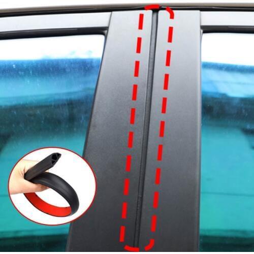 2Pcs Car Door Rubber Seal Strip Filler Weatherstrip Edge Rubber Sealing For B Pillar Protection For Universal Car Accessories