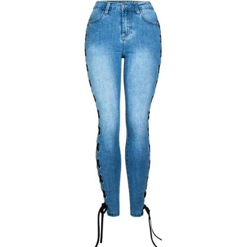 2021 Spring Sexy Slim Cross-leg Strappy Jeans
