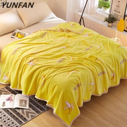 Yellow banana blankets quilts twin full queen luxury blankets simple soft Throw Flannel blankets on Bed/car/sofa kids blankets