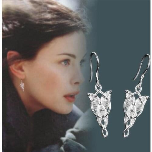 LOTR LordOf TheRings Arwen Evenstar Earrings 925 Sterling Silver Ear Ring For Women Jewelry Girls Gifts
