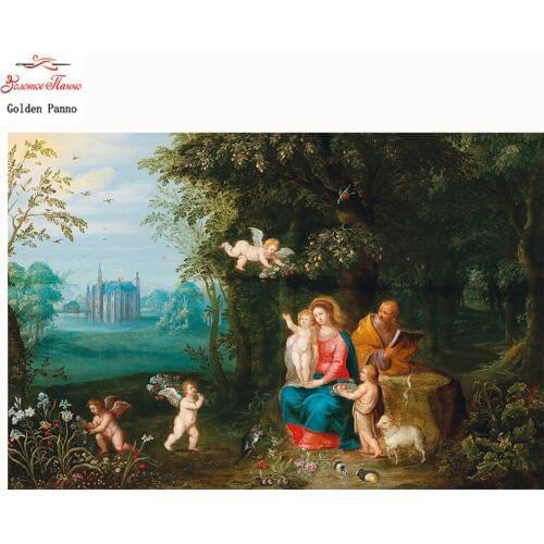 Golden Panno 5d diy full square drill diamond painting embroidery religious stone Diamond Cross Stitch Rhinestone decor 07