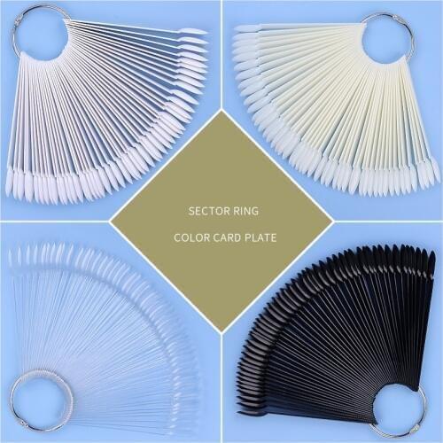 1 Set False Nail Tips Oval Finger Nail Art Round Full Cover Display Nature Black Practice Manicure Tools Acrylic UV Gel Polish