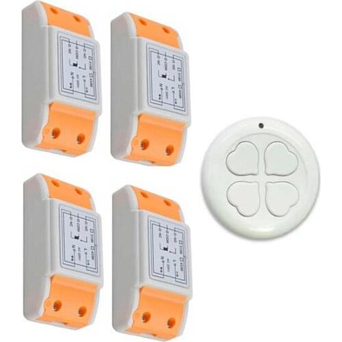 2016 products 220 v 1 ch RF wireless remote control switch 4 receiver+1 transmitter remote control With a paste