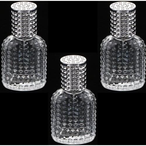 3pcs Empty Refillable Glass Perfume Sprayable Essential Aroma Oil Bottle Portable Travel Size