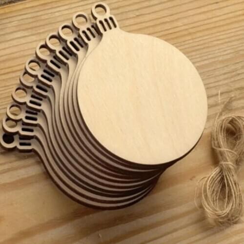 50 pcs DIY Crafting Wood Ornament Shape,wood Christmas blanks