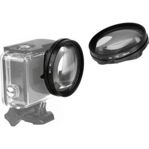 58mm Close up +10 10X Macro Lens Filter+ 58mm Lens Adapter Ring for gopro Hero 5 Waterproof Housing Case Action Cam Accessories