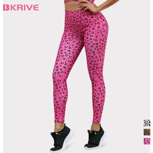 BKRIVE Leopard Seamless Yoga Pant High Elastic Sports Fitness Legging Women High Waist Gym Scrunch Butt Running Training Legging