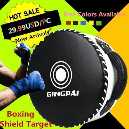 PU Boxing Shield Target Big Sanda Round Heavy Fighting Training Chest Protection Target Taekwondo Foot Punching Curve Focus Pads