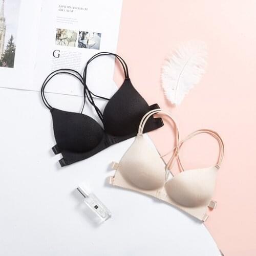 Women Beauty Back Bra Ladies Front Closure Underwear Wire Free Tube Tops Sexy Lingerie Push Up Bralette Gather Bra Top Seamless
