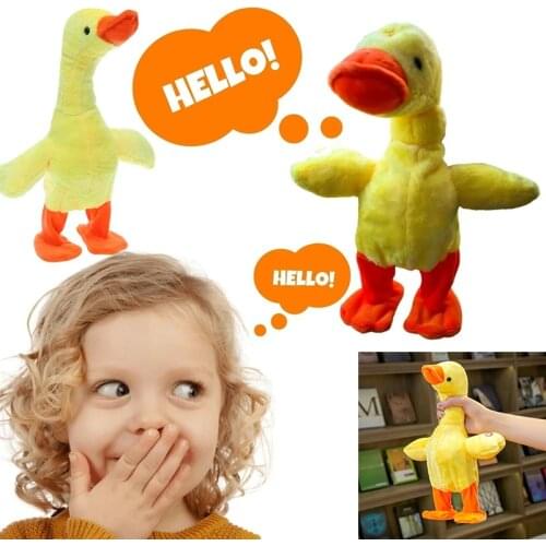 Electronic Plush Toy The Talking Singing and Walking Duck Stuffed Animal Interactive Gift for Kids Childrens Toys LBV