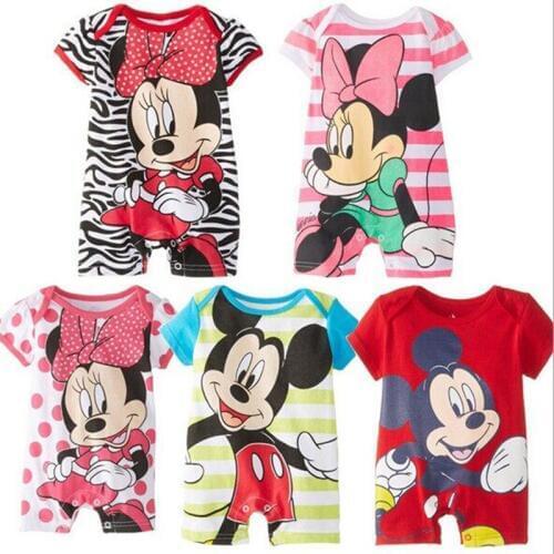 Mickey Baby Rompers Disney Baby Boy Clothes Minnie Baby Girls Clothing Roupas Bebe New Born Infrant Jumpsuit Mickey Kids Outfits