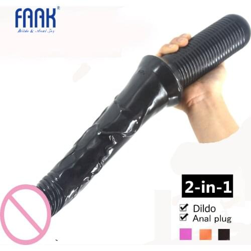 FAAK 16 inch long dildo anal plug dual use double dildo big penis fake sex products sex toys for women lesbian sword dick cock
