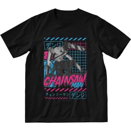 Mens Chainsaw Man Warrior Denji T-Shirt Graphic Manga Anime Tshirt Short Sleeve Hip Hop T Shirt Homme Cotton Tee Tops Merch