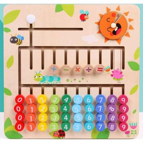 Montessori Toys Baby Kids Early Learning Calculation Math Toy Teaching Aids Digital Maze Educational Wooden Toys For Children