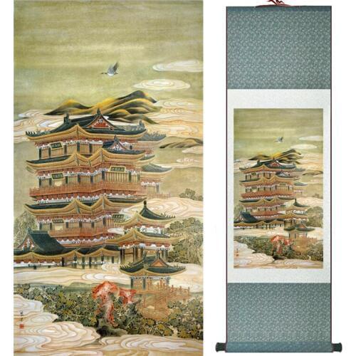 Chinese scroll painting landscape art painting home decoration painting Ink wash paintingPrinted painting