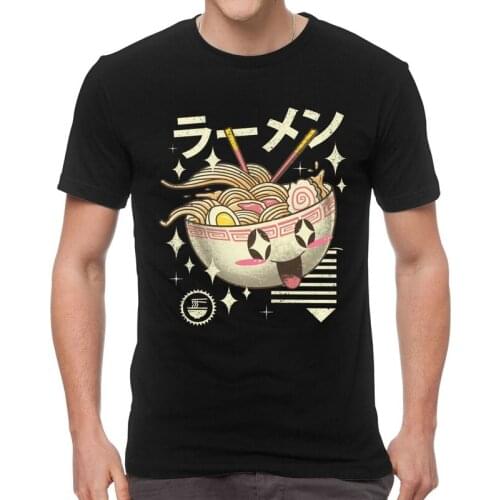Kawaii Ramen T Shirt Mens Cotton Print T-shirts Streetwear Tshirt Short Sleeve Japanese Noodles Lover Gift Tee Top