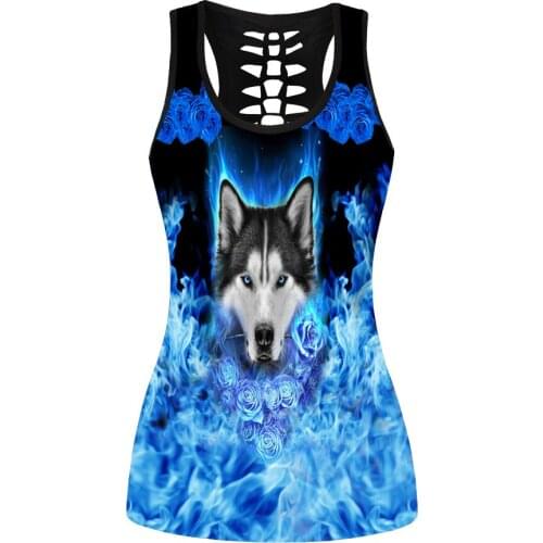 Fashion Cute Animal Women Running Tops Blue Purple Sexy Sleeveless Tanks 8 Patterns S To 4xL
