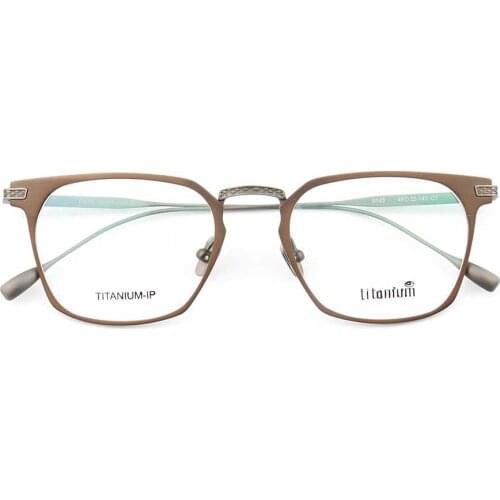 Men Square Pure Titanium Glasses Frame Men Business Optical Eyeglass Frames Light Metal Classic Vintage Prescription Eyewear