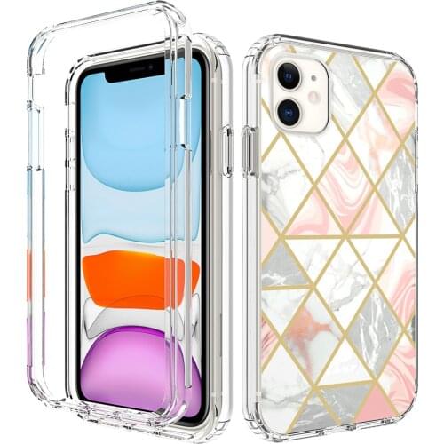 Marble Pattern Phone Case For iPhone 13 11 12 Mini Pro Max Electroplating Geometric Shell Square Design Soft Silicone Back Cover