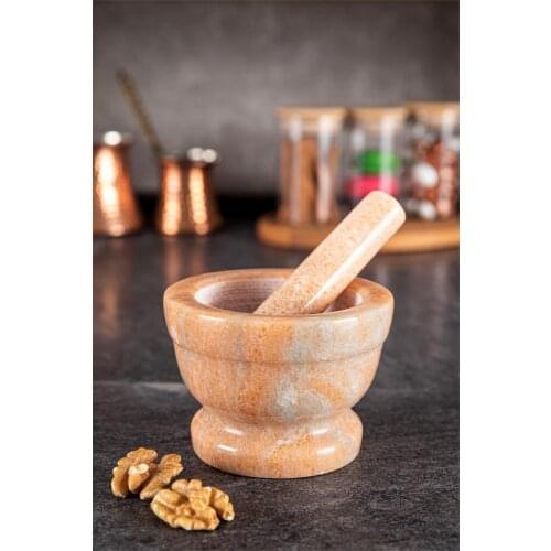 Natural Marble Grinder Muller Beige-coffee-green Ø 10 Cm