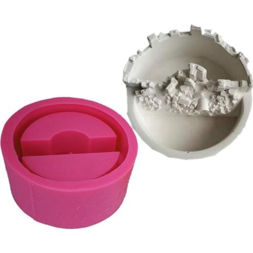 Small rockery Grove Silicone Mold Potted Plant Mold Decoration Tool for Household Office Car #W0