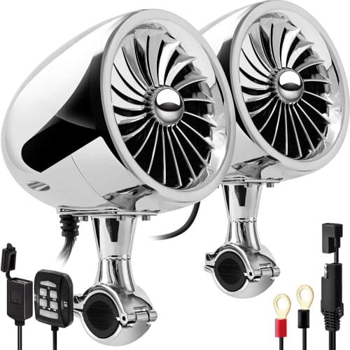 New Motorcycle Autoradio Bluetooth Speakers Chrome Motorcycle ATV With 300W Built-in Amplifier USB AUX MP3 Waterproof Radio