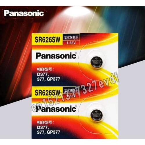 2pcs/lot Panasonic Original SR626SW Button Cell Watch Coin Battery G4 377A 377 LR626 SR626SW SR66 LR66 Silver Oxide Batteries