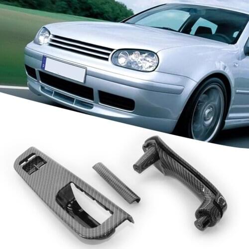 Switch Bezel Passenger Door Pull Handle ABS Carbon Interior Door Window Panel for Golf MK4 2-Dr LHD Driver Door Window