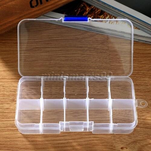10 Compartments Storage Plastic Box Bead Rings Jewelry Display Organizer Jewelry Necklace Storage Box Case Cosmetics Container