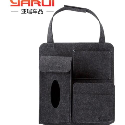 Factory direct selling felt multifunction car seat back bag articles car paper towel box hanging holding