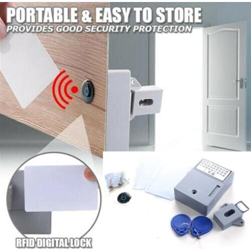 Rfid Card Rfid Ring Drawer Lock Smart Lock Intelligent Hole Free Punch Wardrobe Lock Safety Induction Door Cabinet Lock Nfc Card