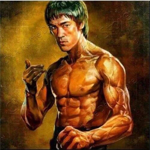 RM00104 5D Mosaic Picture Diamond Embroidery Bruce lee Diy Diamond Painting Cross Stitch Patterns Square Needlework