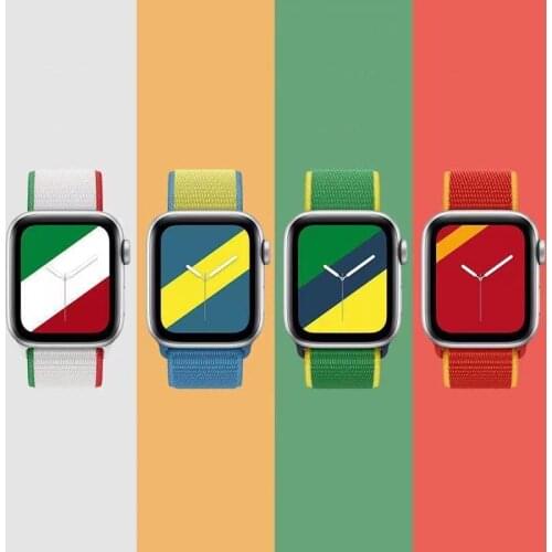 Flag nylon strap For Apple Watch 6 5 4 SE 44mm 40mm Comfortable Replacement wristband For iwatch 3 2 1 42mm 38mm watch band